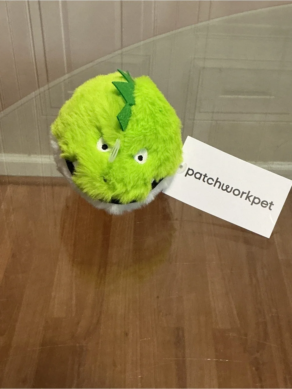 Patchwork~  Gator Face Spike Ball  4’’ ~ Squeaky Dog Toy